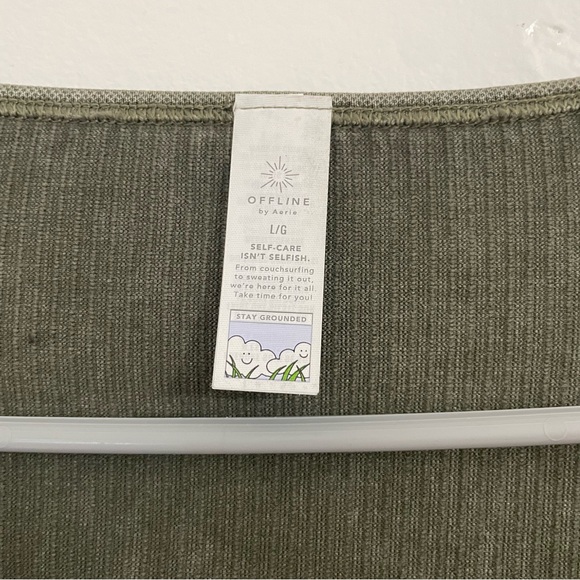 NWT Offline By Aerie Seamless Cable Square Neck T-Shirt | Size: Large - Picture 5 of 6